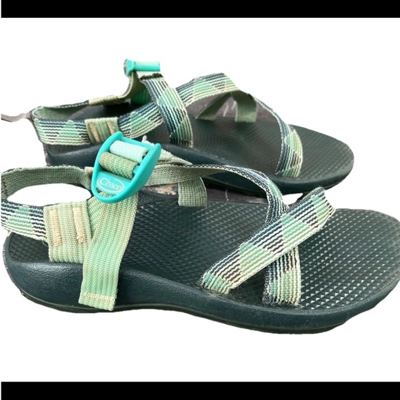 Chaco Classic Womens Size 6 Green/Teal/White Strappy Outdoor Sport Sandals - Picture 3 of 7